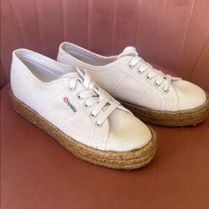 Superga Women's White Canvas Espadrille Sneakers